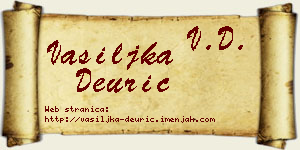 Vasiljka Deurić vizit kartica